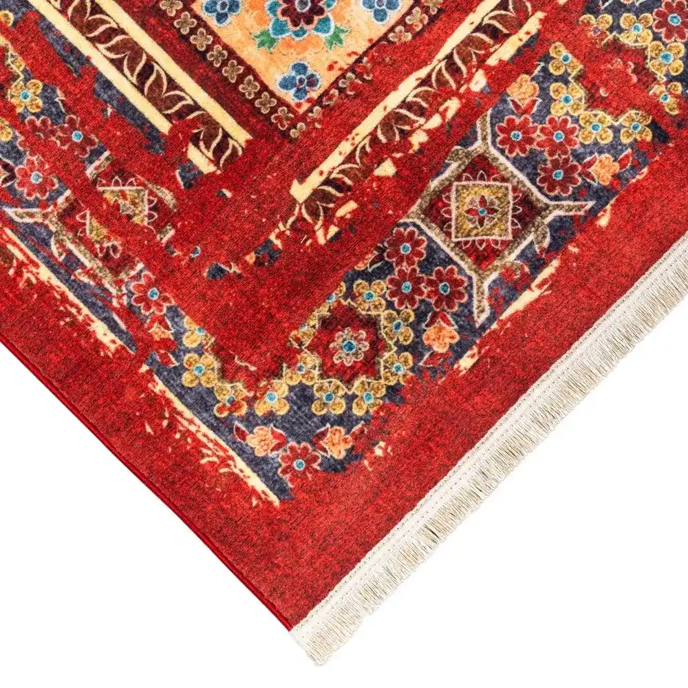 فرش ماشینی فانتزی طرح 25tt0100 قرمز 700 شانه